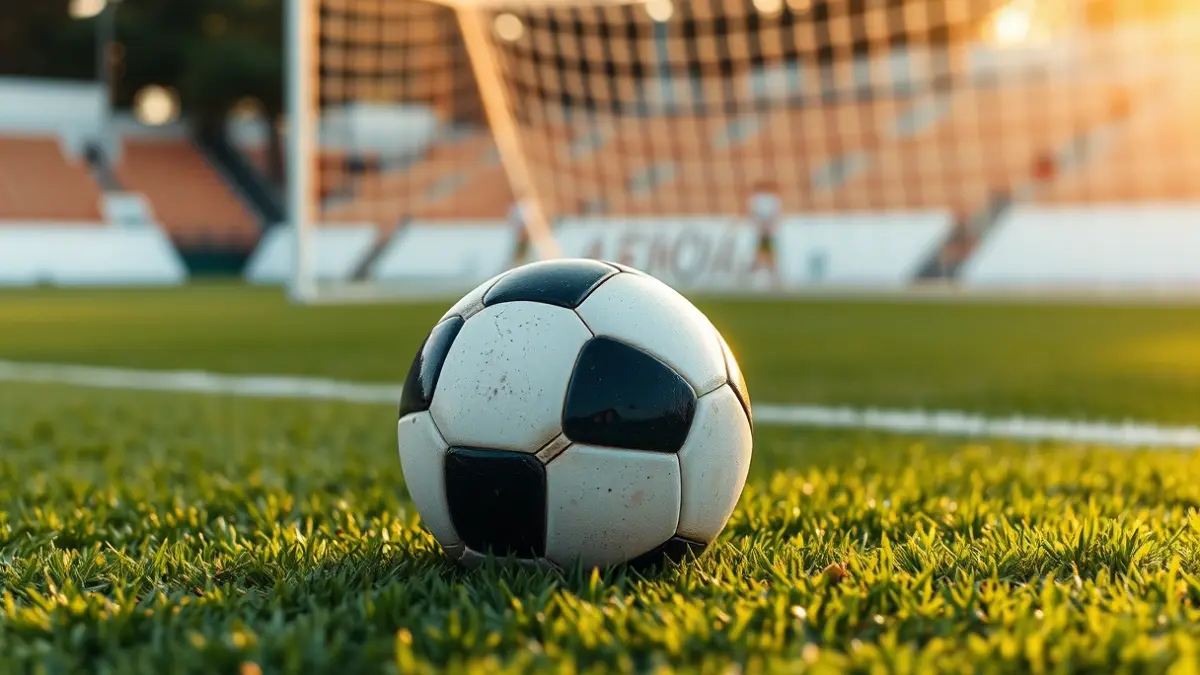 Imagen genérica de un balón de fútbol en el césped de un estadio.