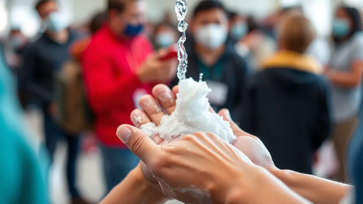 Generic image of hands washing with soap, symbolizing the promotion of healthy habits.