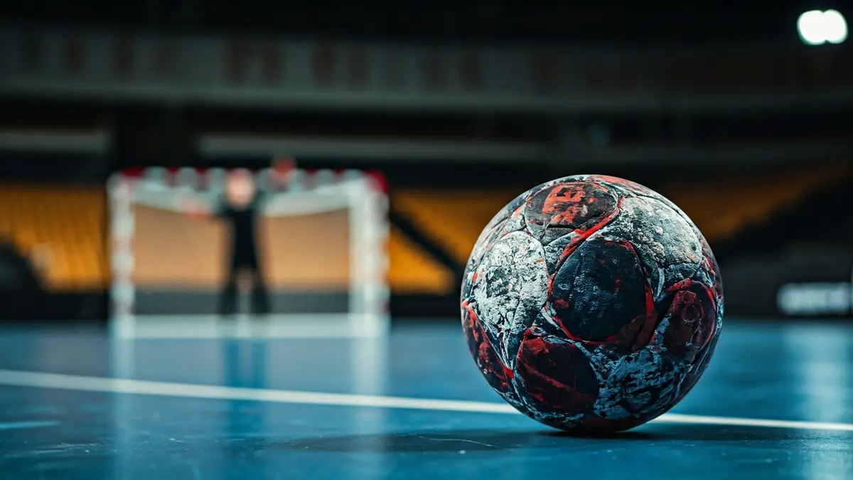 Generic image of a handball on the court.