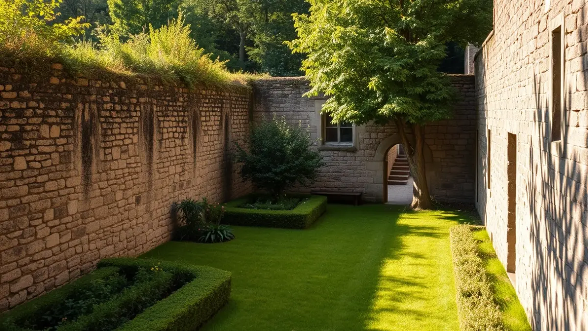 Image of the garden of the old convent of San Francisco in Vinaròs, featured in an architecture exhibition.