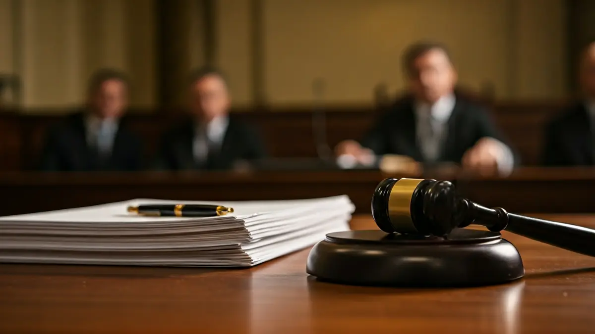 Imatge genèrica d'un martell de jutge sobre documents legals.