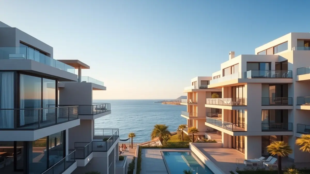 Generic image of luxury residential buildings on the Mediterranean coast.
