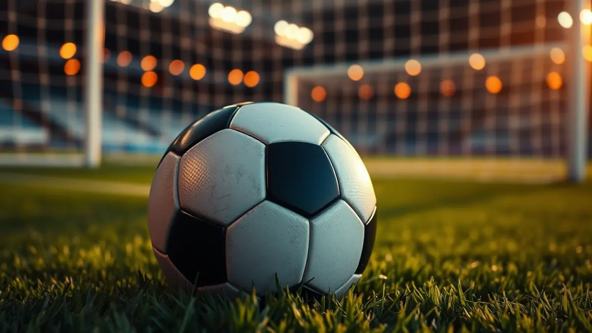 Imagen genérica de un balón de fútbol en el césped de un estadio.