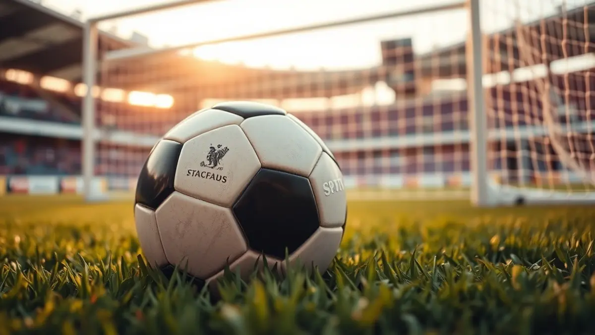 Imatge genèrica d'una pilota de futbol en la gespa d'un estadi.