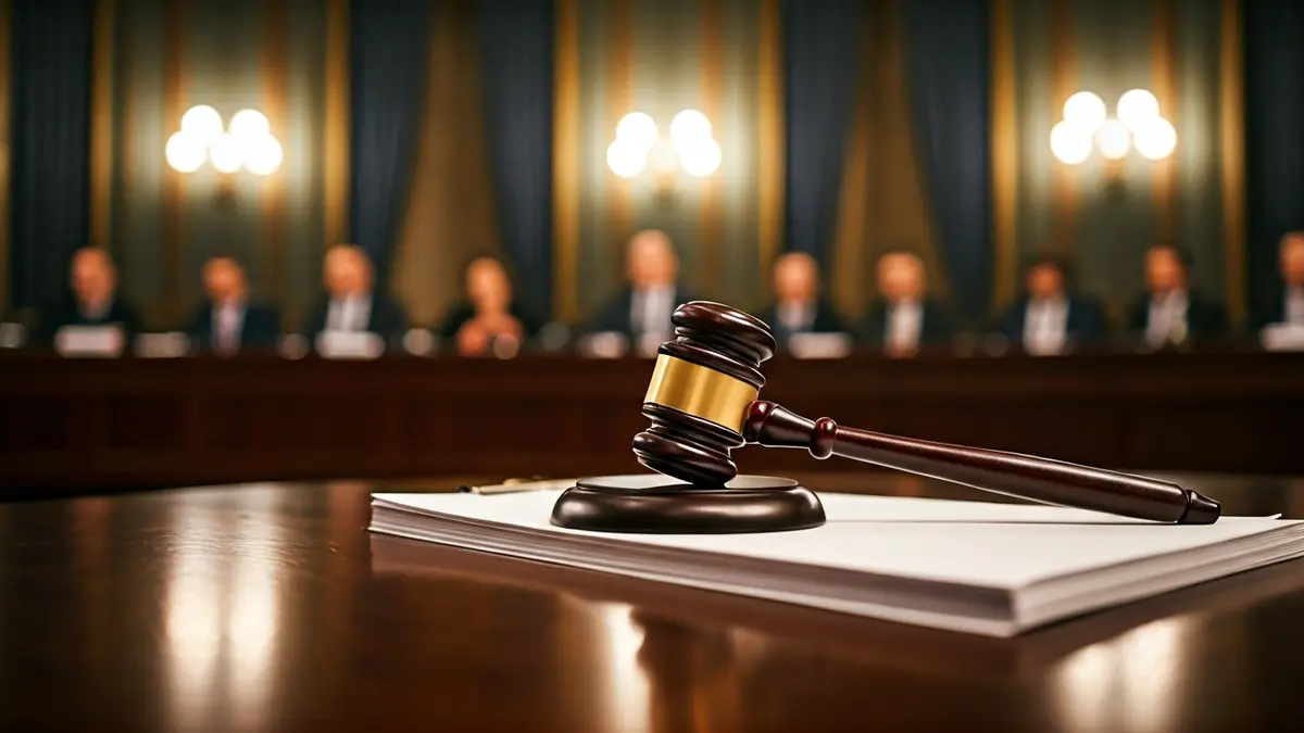 Imatge genèrica d'un martell de jutge sobre documents oficials, simbolitzant una sessió plenària o decisió política.