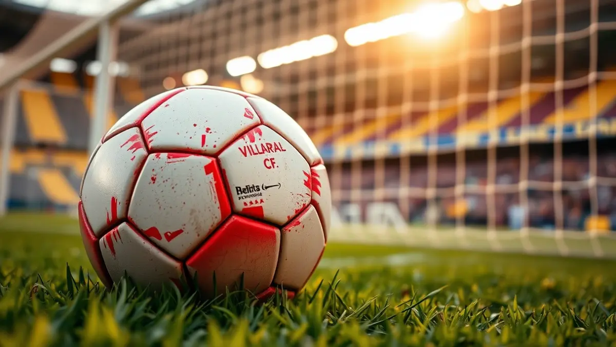 Imagen genérica de un balón de fútbol en el césped de un estadio, con la portería desenfocada al fondo.