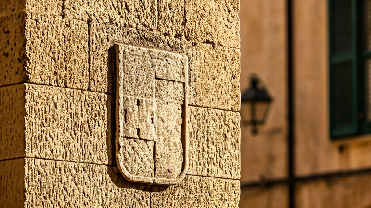 Imagen de una placa antigua en una fachada, símbolo de patrimonio histórico.