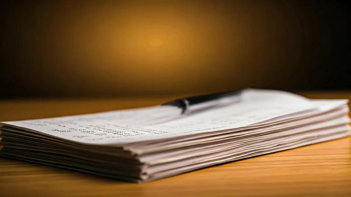 Imagen genérica de recibos y facturas apiladas sobre un escritorio.