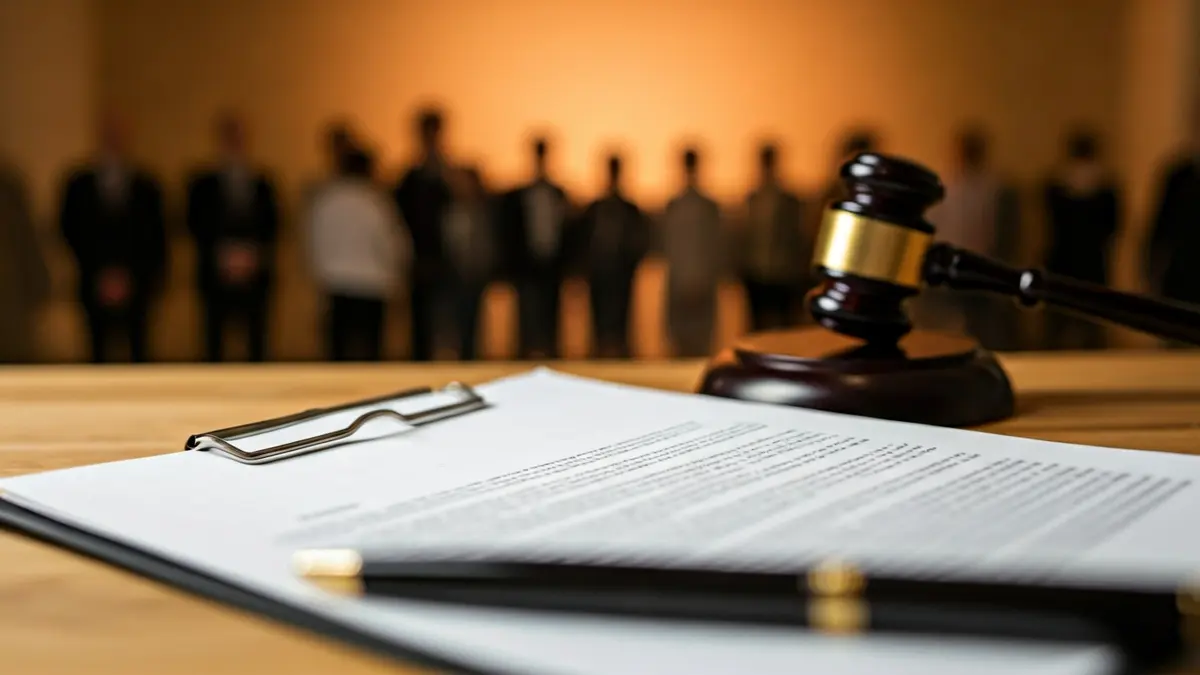 Generic image of a formal document with a pen and a judge's gavel, symbolizing a political decision.