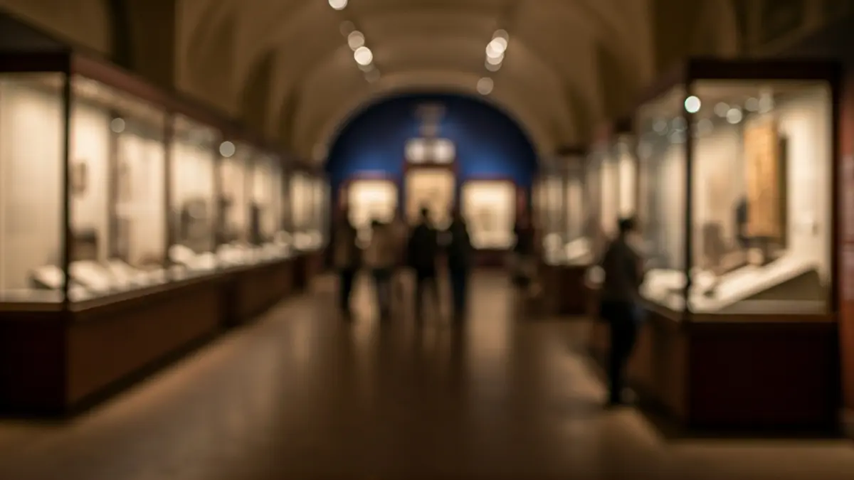 Imatge genèrica de l'interior d'un museu amb objectes culturals en exposició.