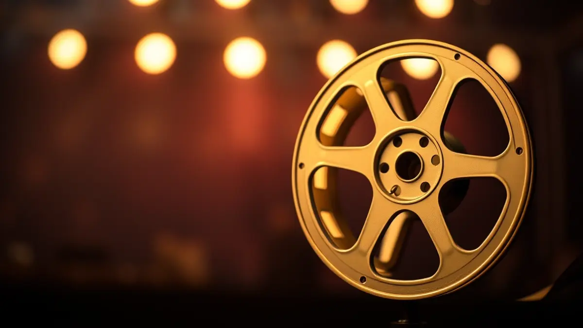 Imagen genérica de un carrete de película dorado, símbolo de un premio de festival de cine.