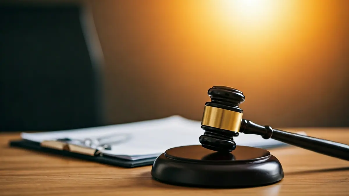 Imatge genèrica d'un mall de jutge sobre una taula amb documents legals.