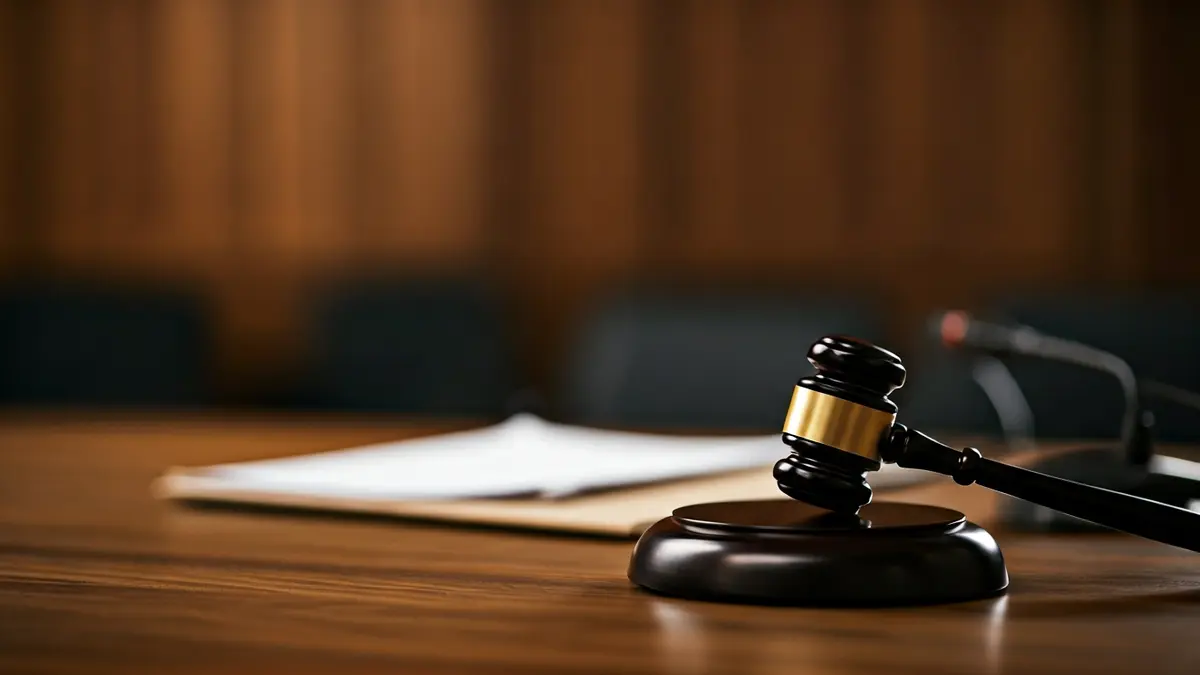 Generic image of a judge's gavel on a wooden desk, symbolizing a judicial process.