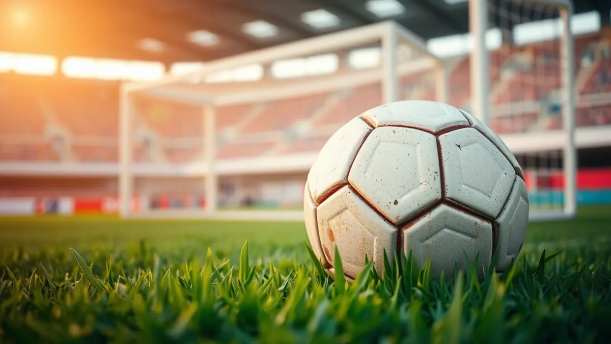Imatge genèrica d'una pilota de futbol en la gespa d'un estadi.