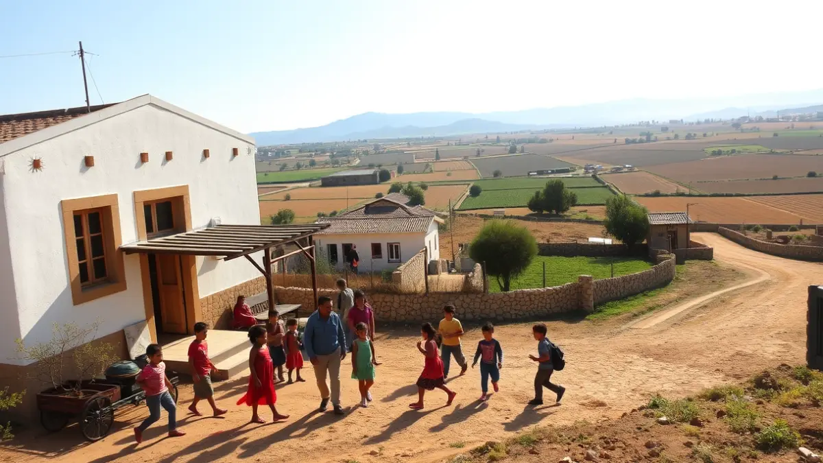 Imatge genèrica d'un poble de l'interior valencià amb activitat i creixement demogràfic.