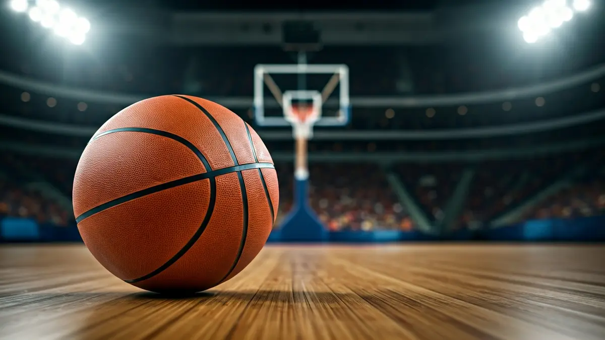 Imatge genèrica d'una pilota de bàsquet en una pista.