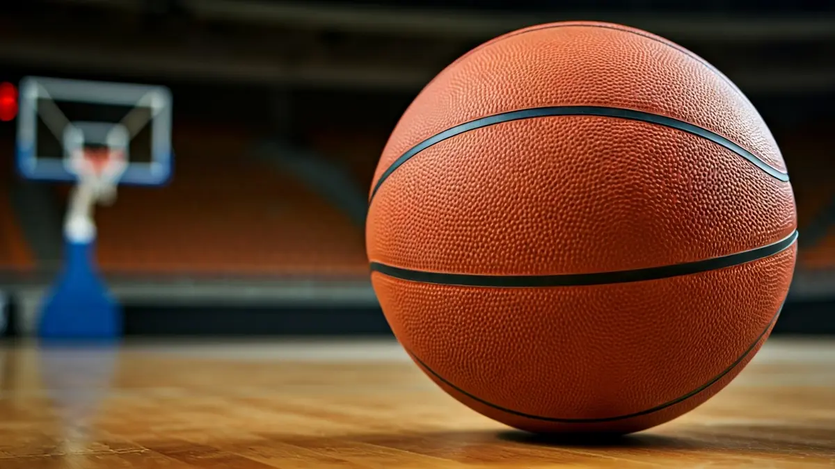 Imatge genèrica d'una pilota de bàsquet en una pista.