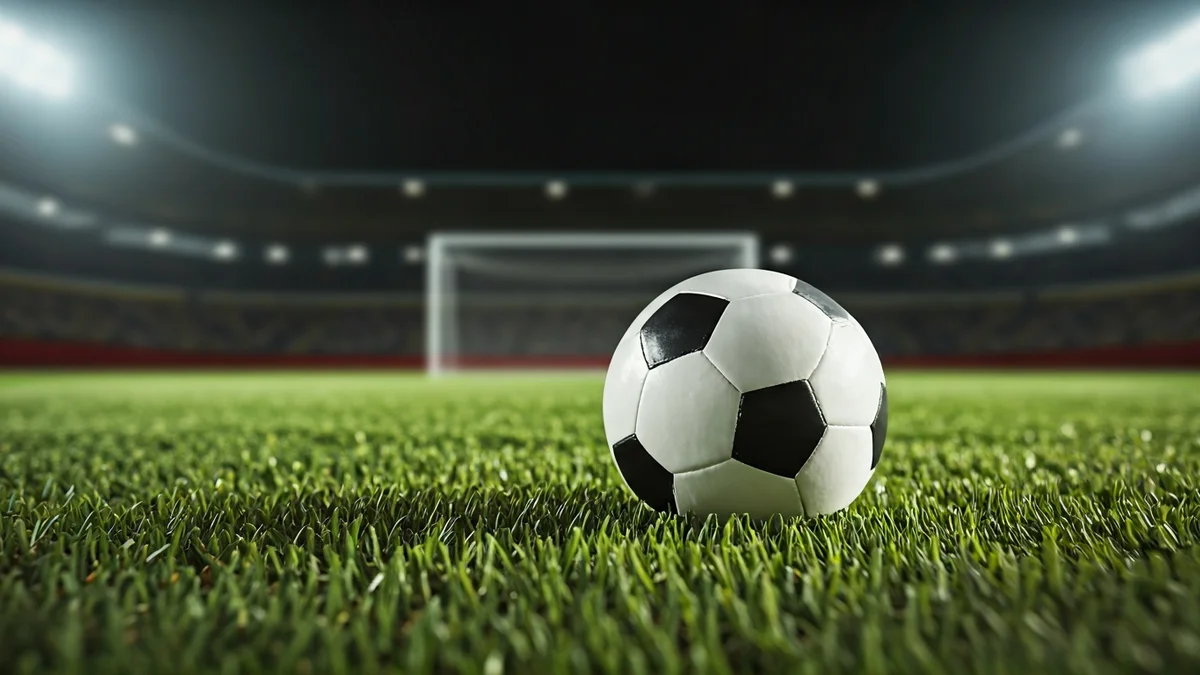 Imatge genèrica d'una pilota de futbol sobre la gespa d'un estadi.