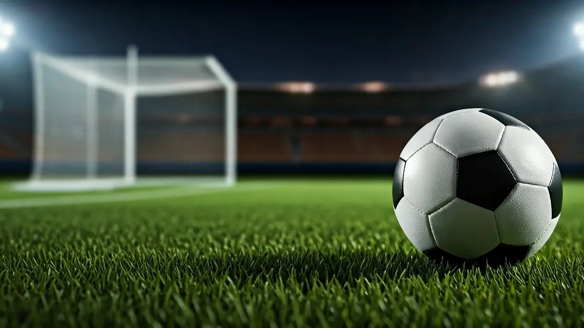 Imatge genèrica d'una pilota de futbol sobre la gespa d'un estadi.