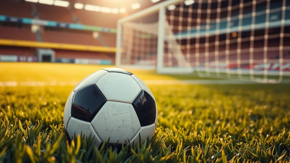 Imatge genèrica d'una pilota de futbol sobre la gespa d'un estadi.