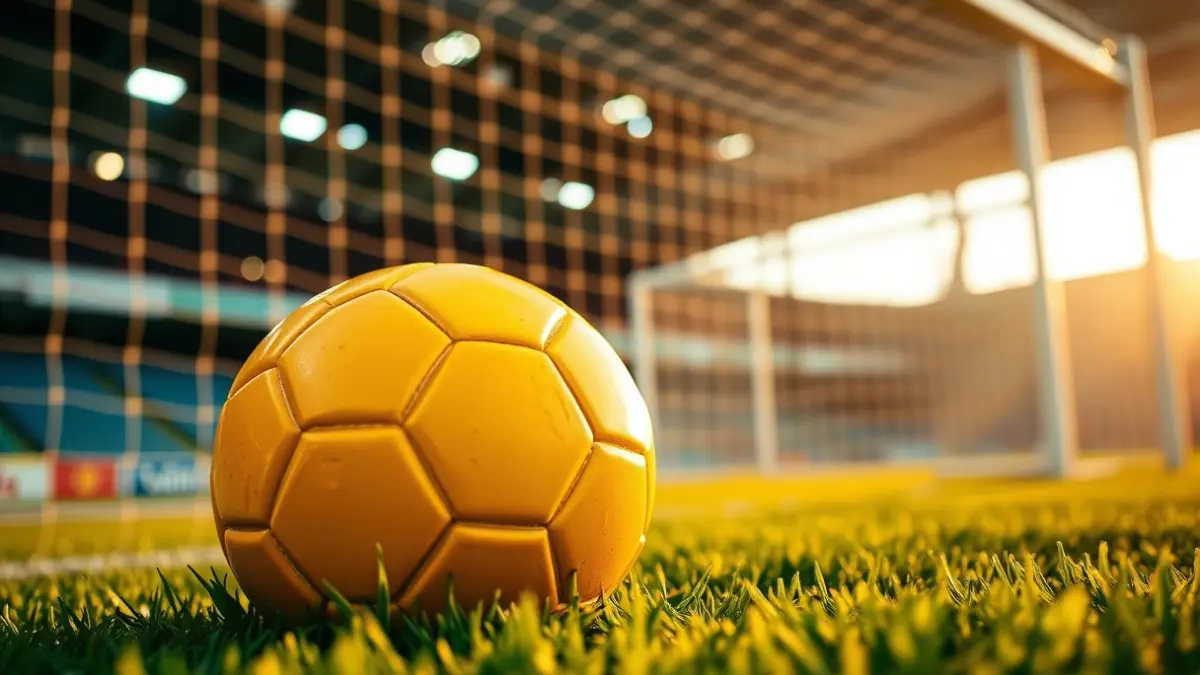 Imatge genèrica d'una pilota de futbol groga sobre la gespa d'un camp.