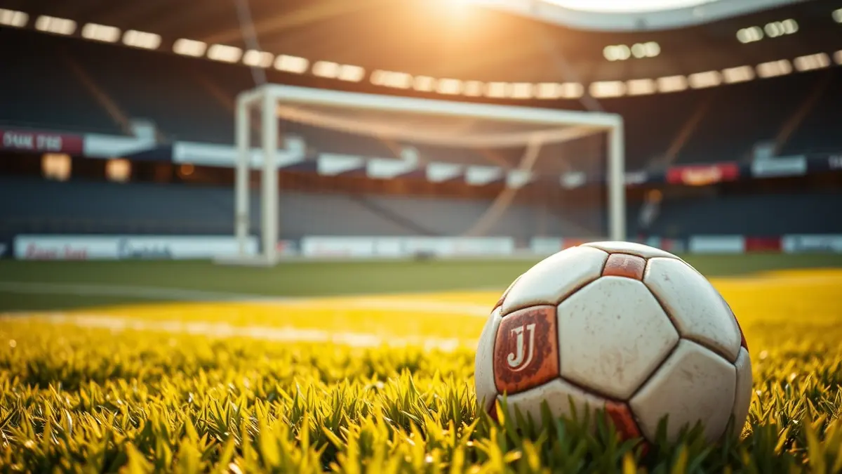 Imagen genérica de un balón de fútbol sobre el césped de un estadio.