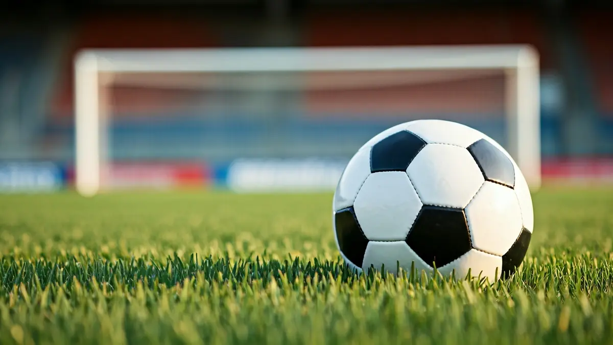 Generic image of a soccer ball on a green field.