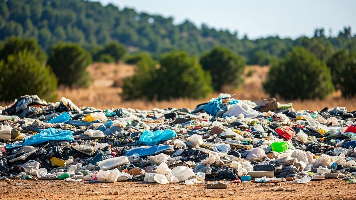 Generic image of accumulated waste in a natural landscape.