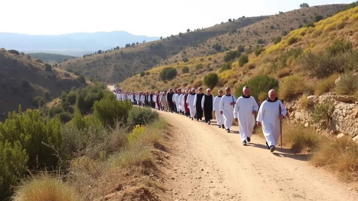 Imagen de los peregrinos de Les Useres en su recorrido tradicional.