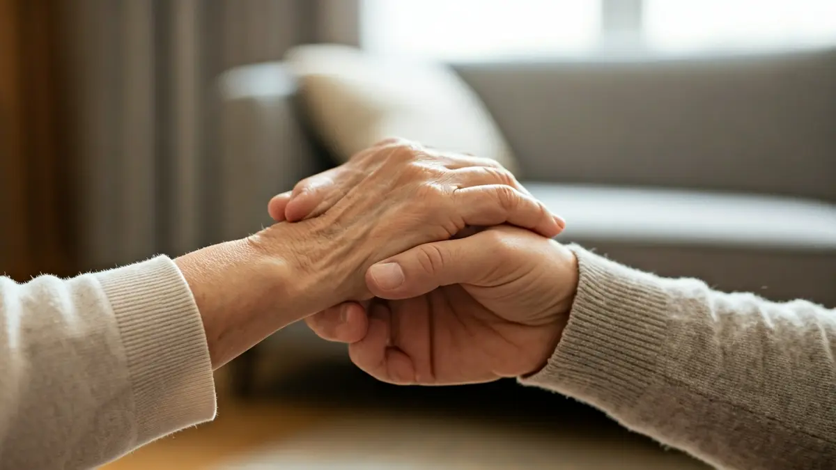 Imagen genérica de manos de una persona mayor y una joven unidas, simbolizando cuidado y apoyo.