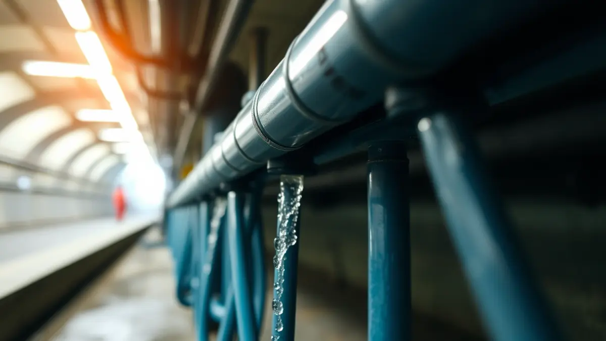 Imatge genèrica de canonades d'aigua subterrànies en un entorn urbà, amb indicadors d'energia tèrmica.