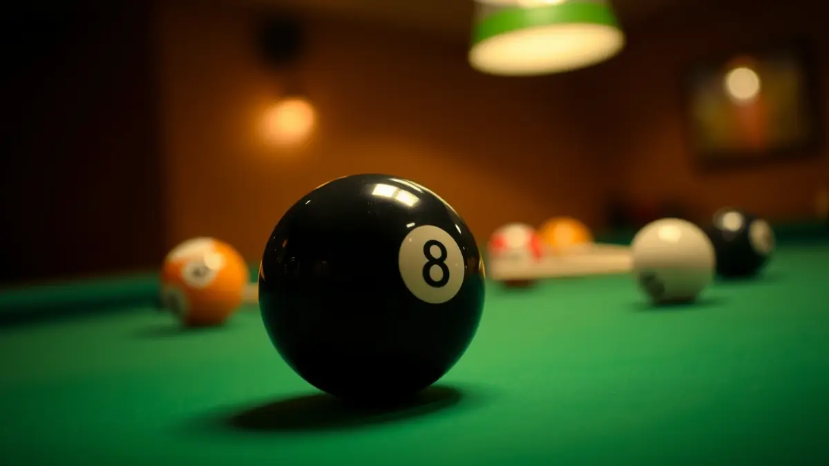 Imatge genèrica d'una bola de billar negra sobre una taula verda.