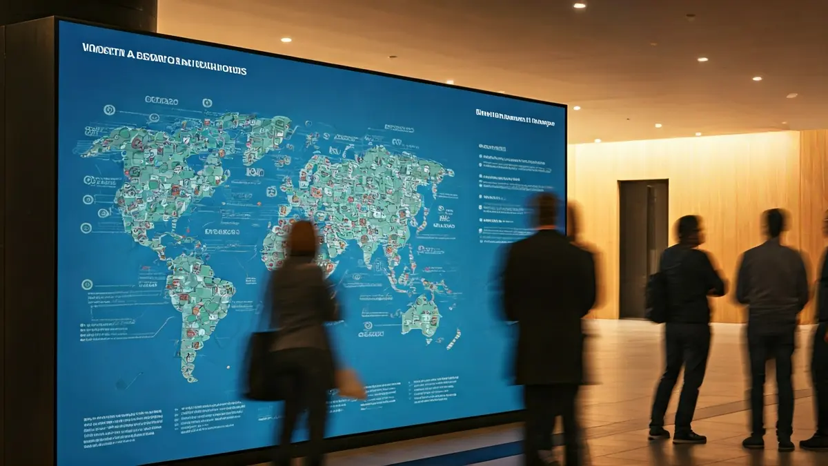 Imatge d'un mapa digital o físic amb icones de recursos de salut comunitaris.