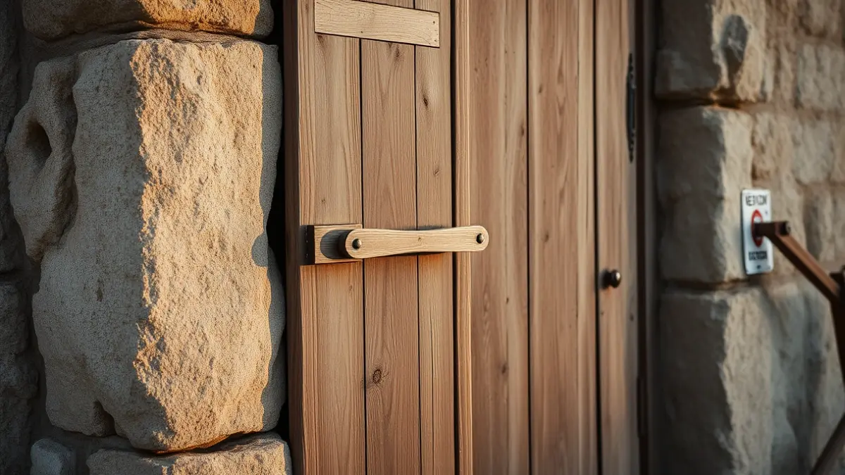Imatge d'una caseta de labrança en el camp valencià, amb una porta de fusta i un cartell de 'prohibit el pas'.