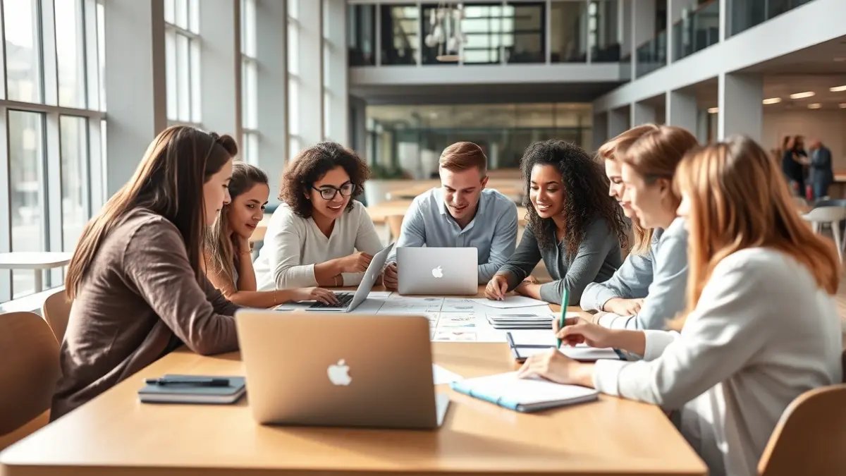 Generic image of university students collaborating in a health innovation hackathon.