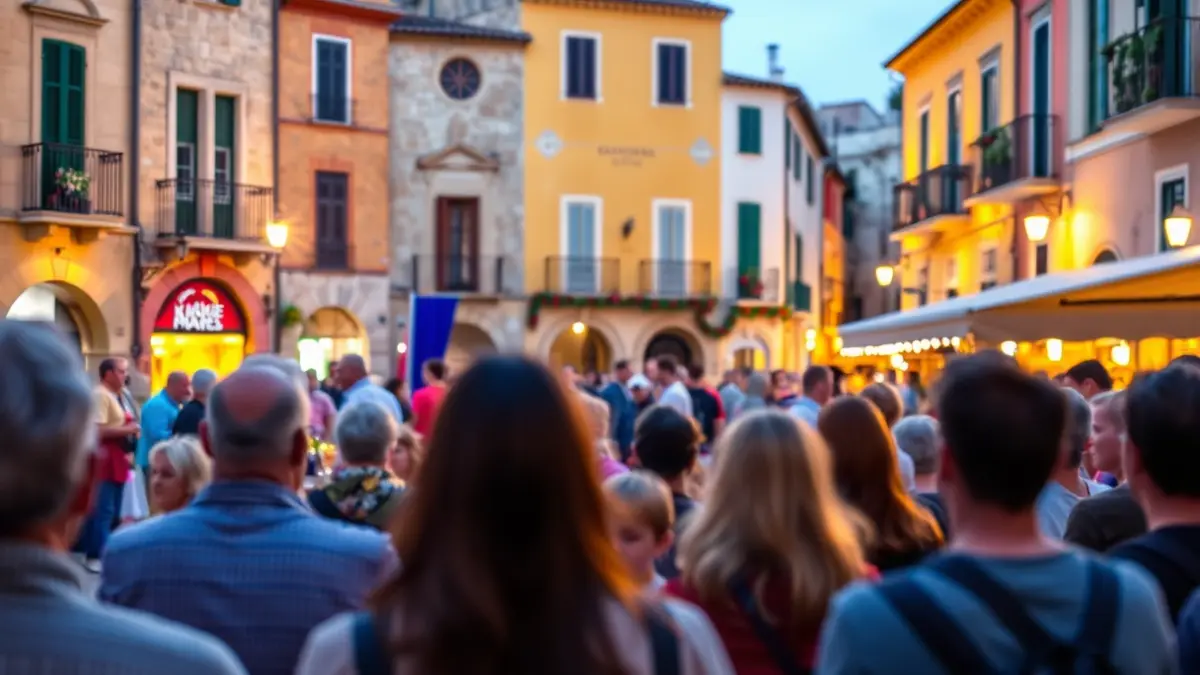 Generic image of a street performance in a historic square, with people enjoying the festive atmosphere.