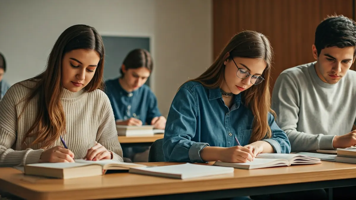 Generic image of students preparing for exams in a university setting.