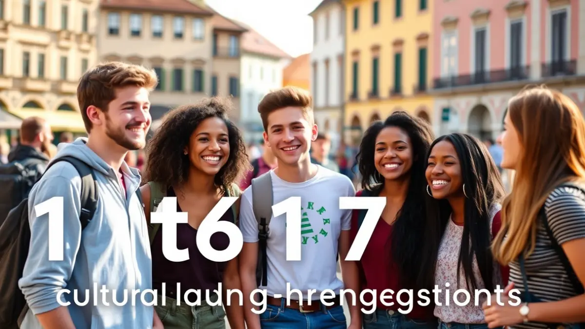 Generic image of European youth interacting in an urban setting, symbolizing cultural exchange.