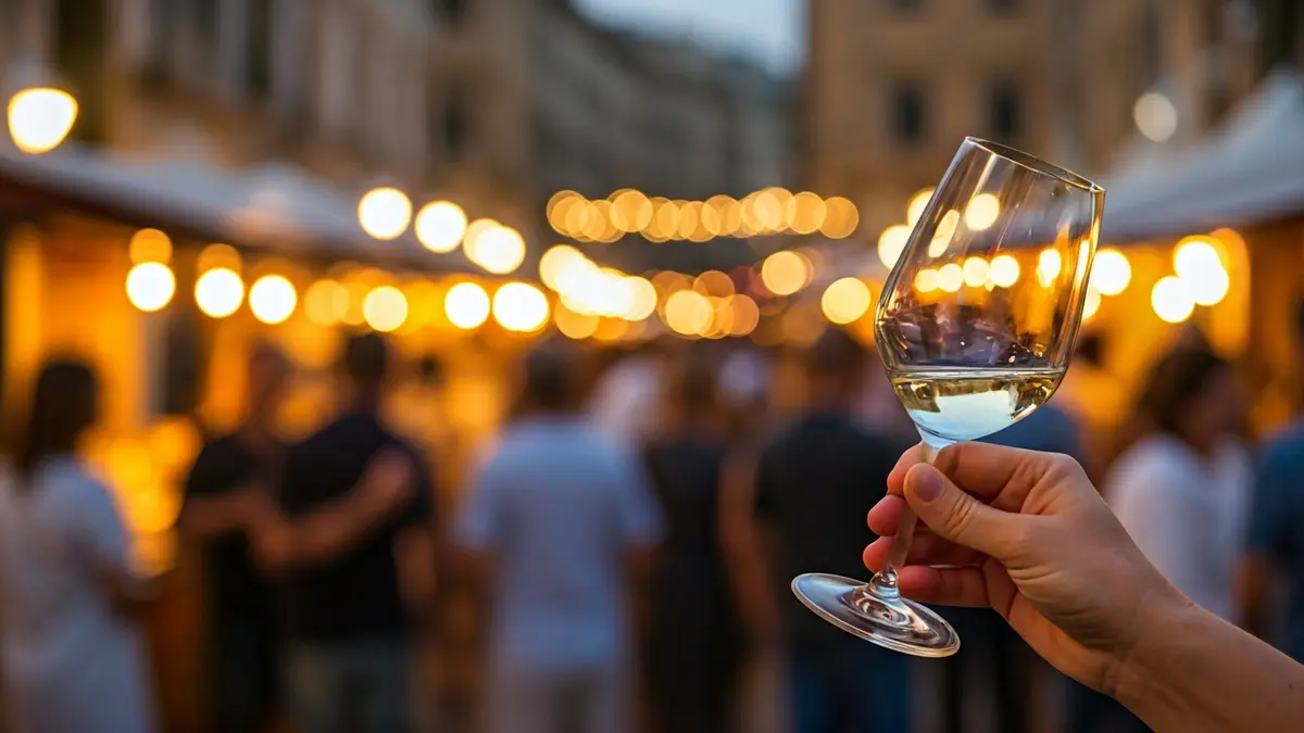 Generic image of a wine glass at a gastronomic event.