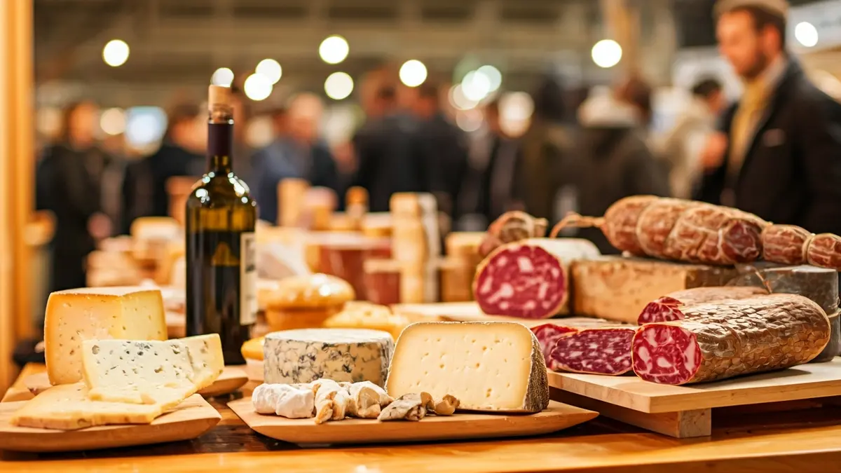 Imatge genèrica de productes agroalimentaris gurmet en una fira.