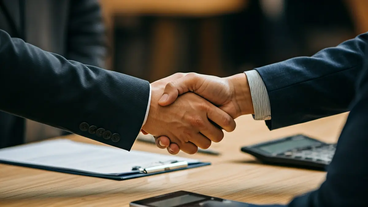 Imatge genèrica de mans encaixant sobre un escrit, simbolitzant el creixement empresarial.