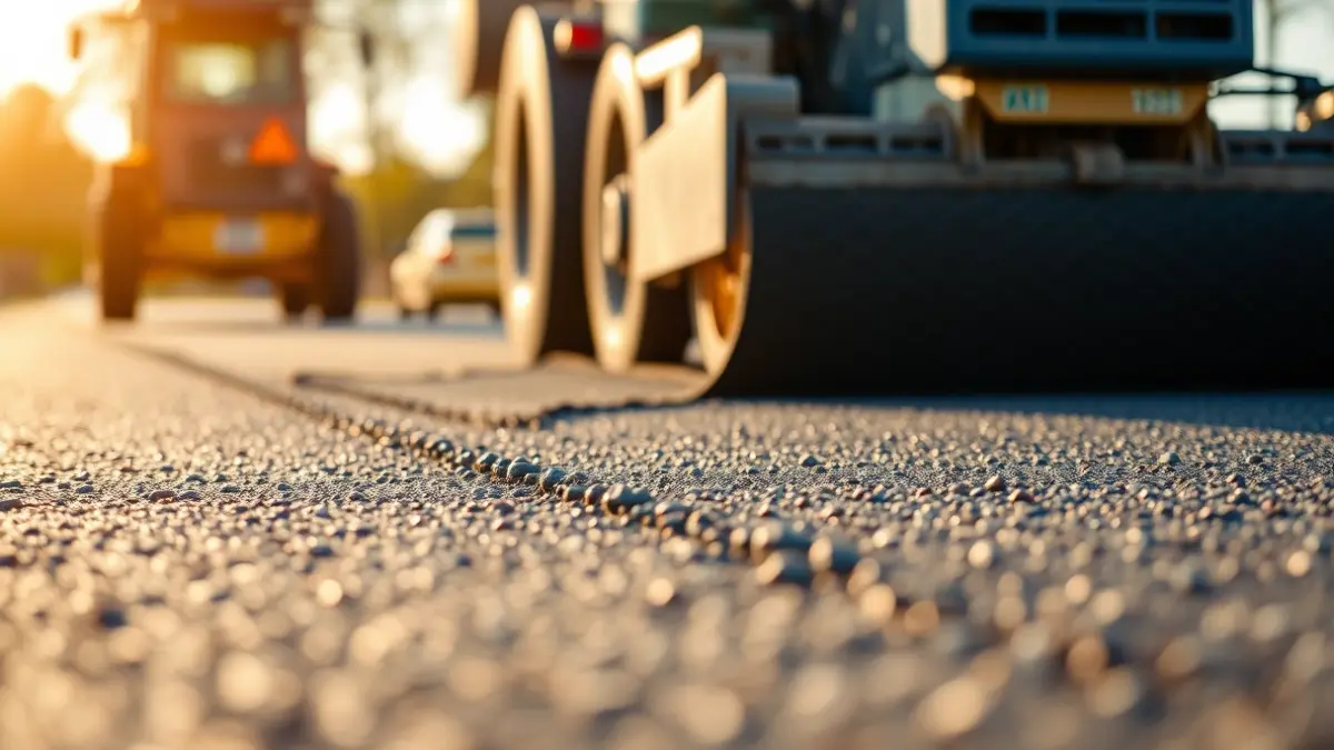 Imatge genèrica d'obres d'asfaltat en una carretera.