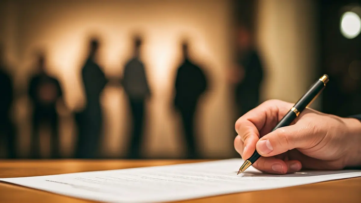 Imagen genérica de una mano con un bolígrafo sobre un documento, simbolizando la gestión administrativa.
