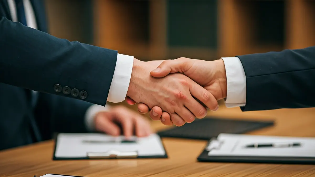 Imatge genèrica de dos mans encaixant sobre un escrit, simbolitzant el suport institucional.