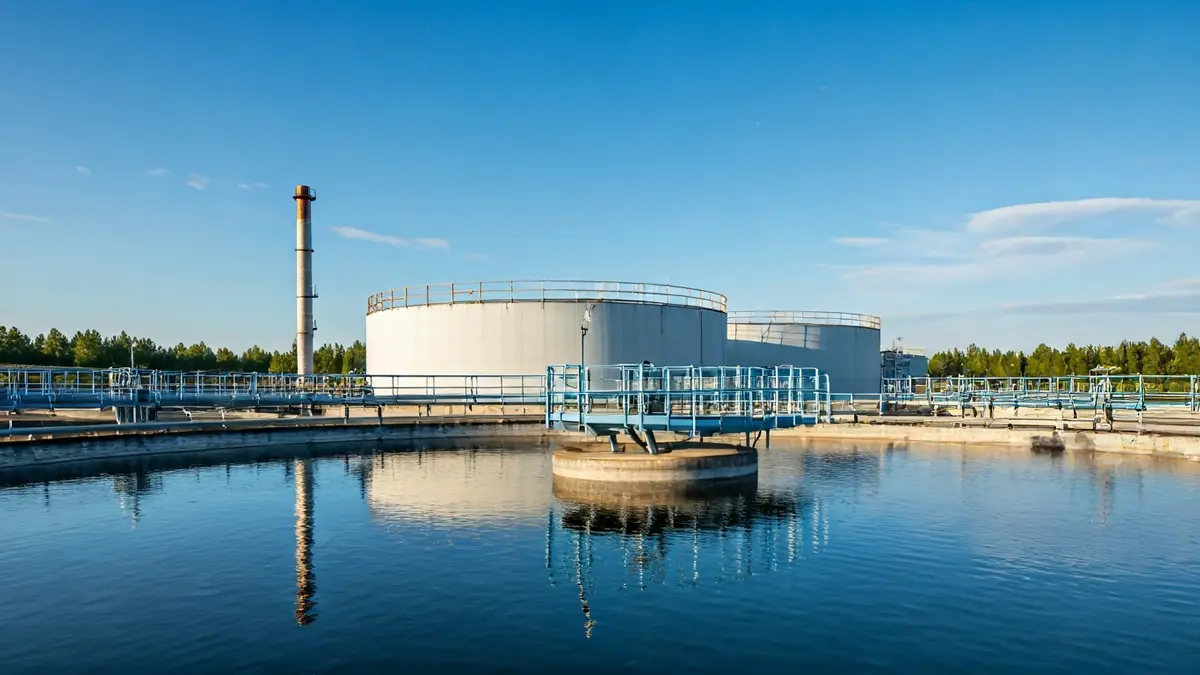 Imatge genèrica d'una planta de tractament d'aigua amb maquinària i canonades.