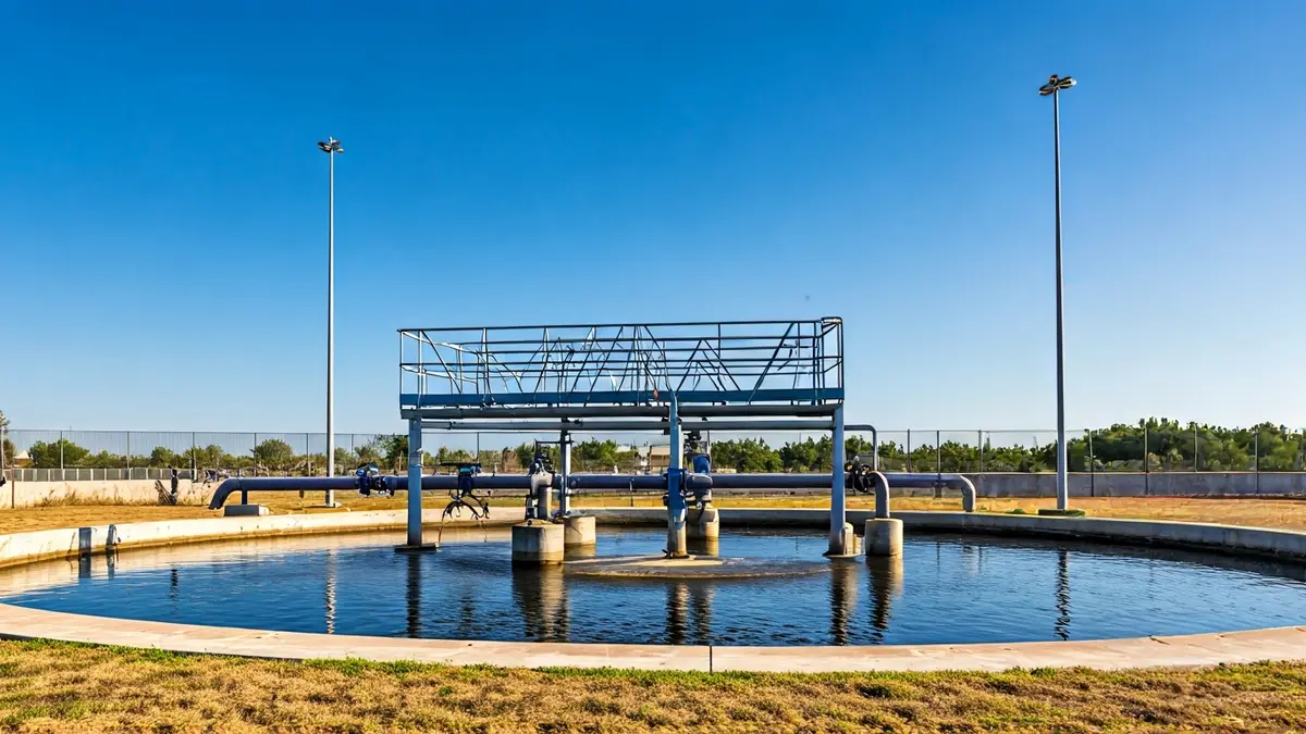 Imatge genèrica d'una planta de tractament d'aigua amb canonades i maquinària.