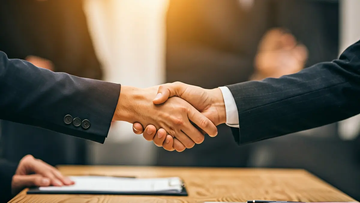 Imatge genèrica de dos mans encaixant-se sobre un escrit, simbolitzant un acord.