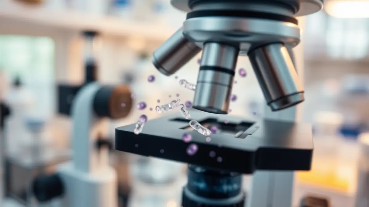 Imagen genérica de investigación científica en un laboratorio, con un microscopio y muestras.