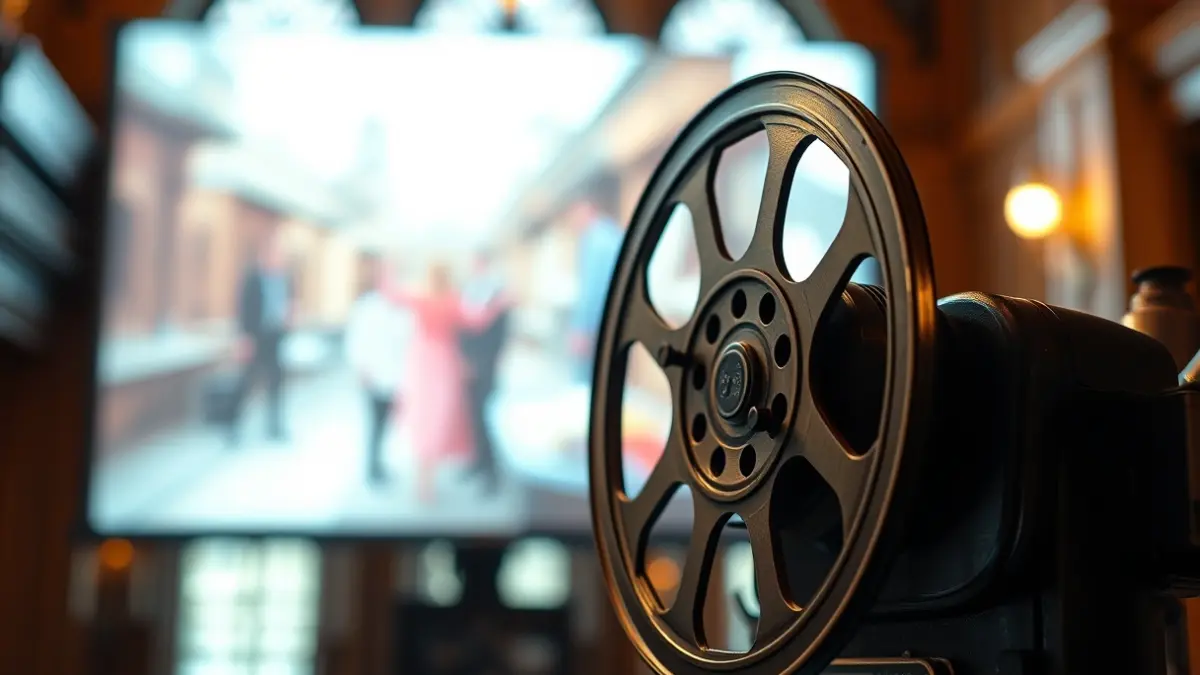 Imatge genèrica d'un projector de cine antic amb una pel·lícula projectant-se.