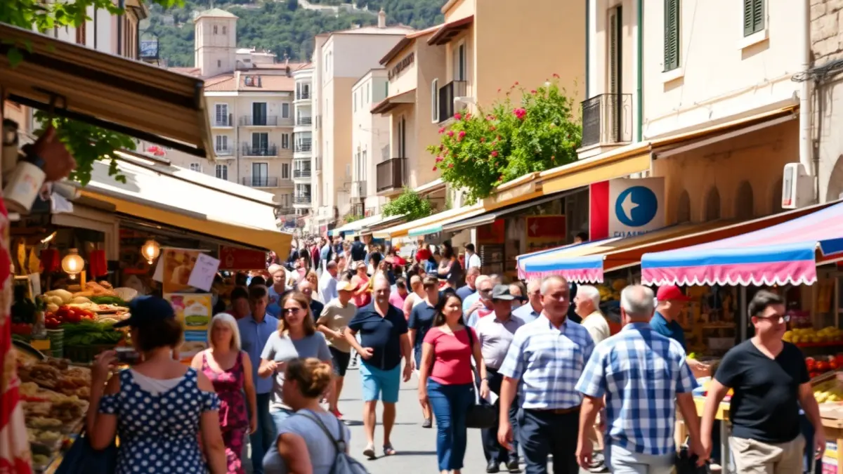Generic image of a lively outdoor fair or market.